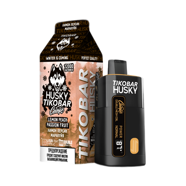 TIKOBAR HUSKY СИБИРЬ 12000 Затяжек Lemon Peach Passion Fruit (Лимон Персик Маракуйя)