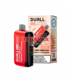 Duall 12000 затяжек Кислая Жвачка Грейпфрут Клубника