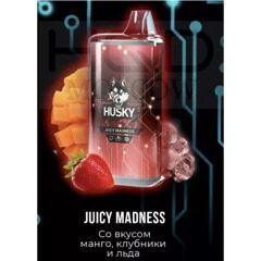 HUSKY CYBER 8000 Затяжек Juice Madness (Манго Клубника Со Льдом)